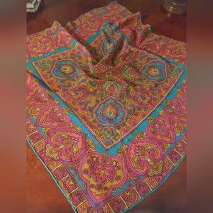 ECHO Multi-Color Silk Scarf 23" X 23" Vintage